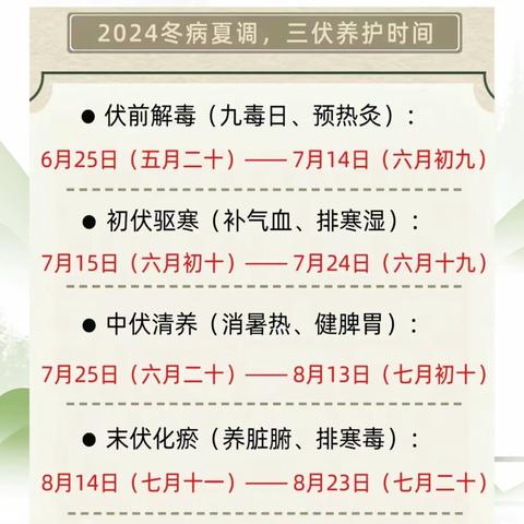 三伏天养生——冬病夏治正当时