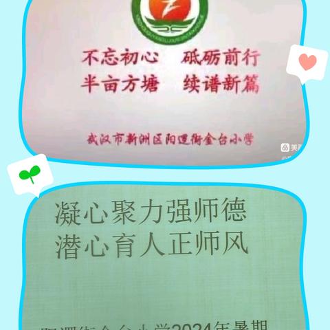 凝心聚力强师德    潜心育人正师风——阳逻街金台小学暑期集训（三）