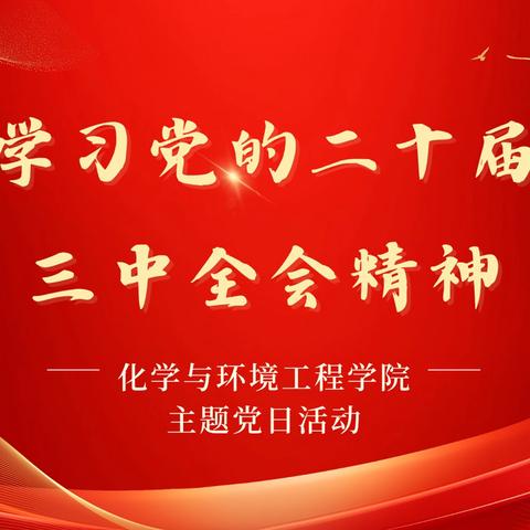 化学与环境工程学院召开“深入学习贯彻党的二十届三中全会精神”主题党日活动