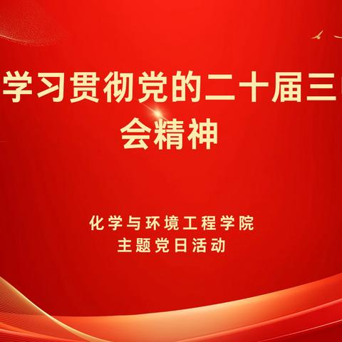 化学与环境工程学院召开“深入学习贯彻落实党的二十届三中全会精神”主题党日活动