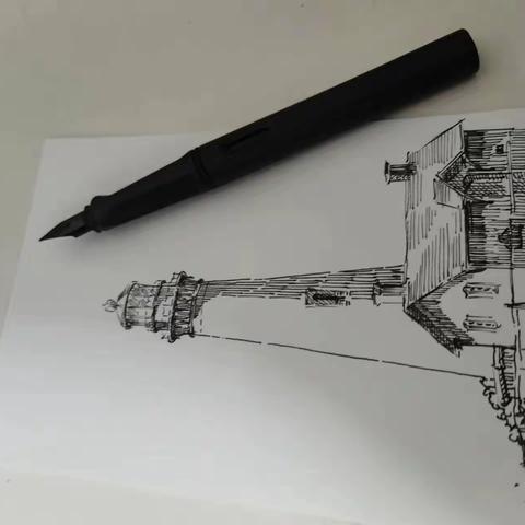 速写鸽点灯塔丨KEYO速写簿