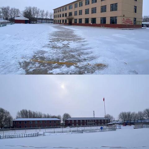 “初雪润校园   除雪暖人心” —— 太山镇中心校