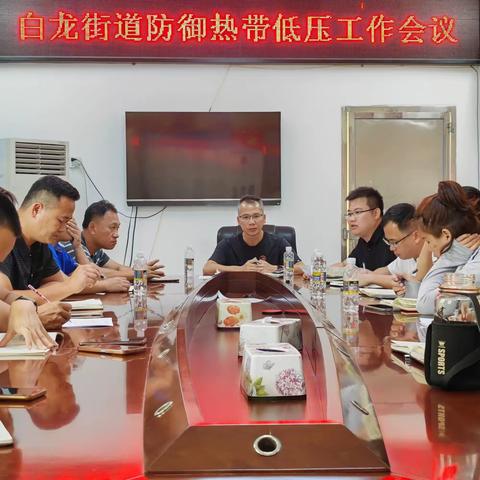 美兰区白龙街道召开防御第4号台风“泰利”工作部署会