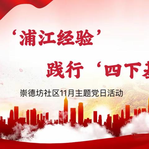 崇德坊社区党委开展 学习“浦江经验”、践行“四下基层”十一月主题党日活动