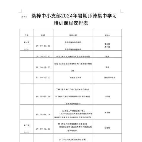 弘扬教育家精神，争做新时代“大先生”——桑梓镇中心小学支部2024年暑假师德师风专题培训活动