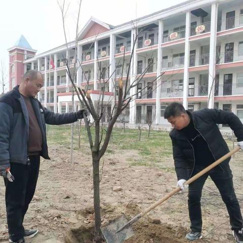 河集乡朝古庙小学校植树节活动圆满结束2024.3.12