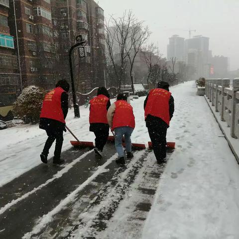 金陵新村社区“以雪为令”除积雪 确保居民安全出行