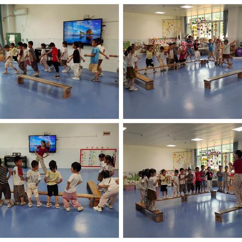 琉璃寺镇中心幼儿园——周课程活动案例中班健康活动《勇敢过桥》