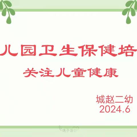 【卫生保健】守护育幼底线 成就美好童年——城赵二幼卫生保健知识培训活动