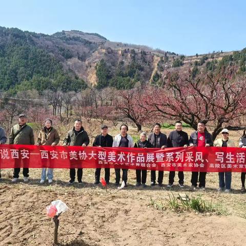 高陵区美协 走进临潼官沟杏花岭开展春日采风写生活动