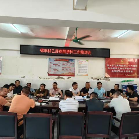 锦丰村召开乙肝疫苗接种工作推进会