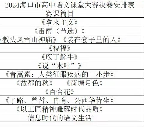 三尺杏坛赛风采，砥砺深耕促成长——海口市2024年高中语文课堂大赛