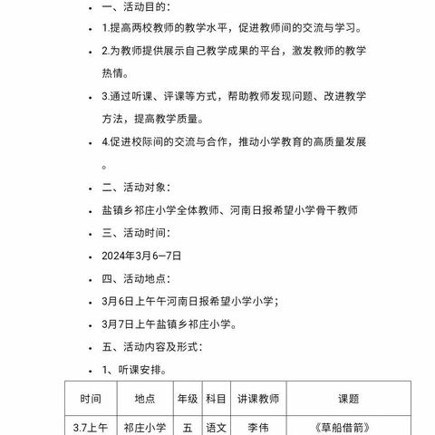 校际交流搭平台 ，分享课改共成长 --祁庄小学、石陵河小校际教研交流研讨活动纪实