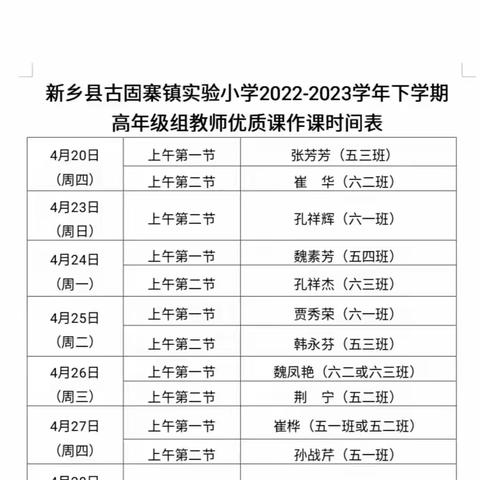 聚焦语文主题    绽放课堂精彩 ——新乡县古固寨镇实验小学高年级语文组优质课大赛