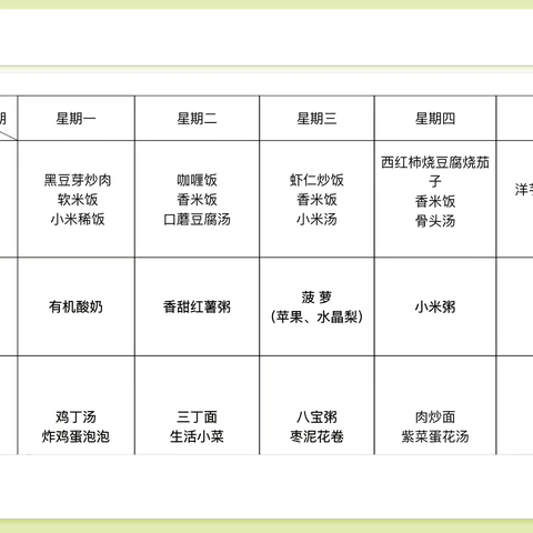 【麦穗美食坊】第二周食谱（2024.9.2～9.6）