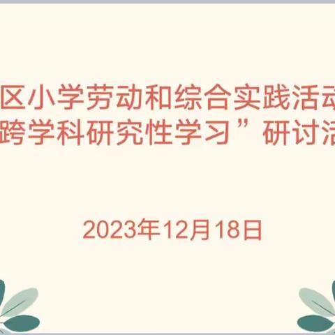 融合创新“跨学科” 综合实践出真知——薛城区小学劳动和综合实践活动学科"跨学科研究性学习"研讨活动