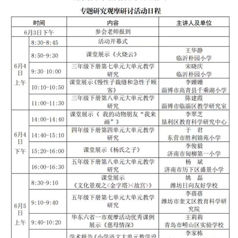 花开初夏日 深研促成长—— 记山东省小学语文特级教师工作坊专题观摩研讨活动