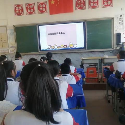 达拉特旗第二小学五年级主题班会——《远离烟酒  拒绝毒品》