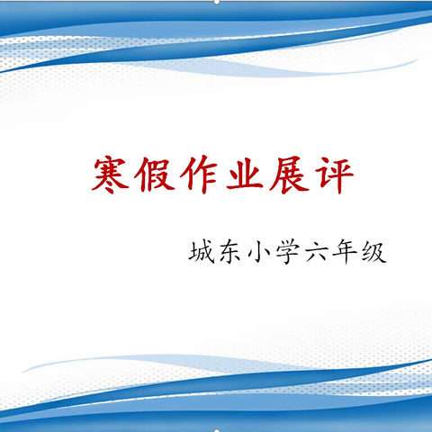 作业展评亮风采  快乐分享树榜样——城东小学六年级寒假作业展评