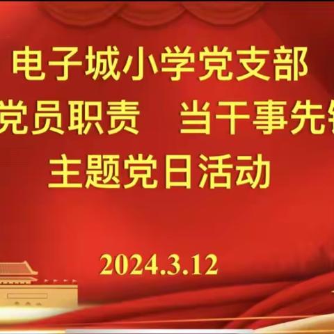 【新优质成长学校·电子城小学】“履党员职责，做干事先锋”主题党日活动