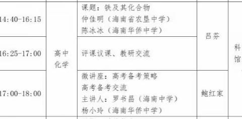 同课异构，打造高质高效课堂——海南省农垦中学第八届教学开放周高中化学组活动