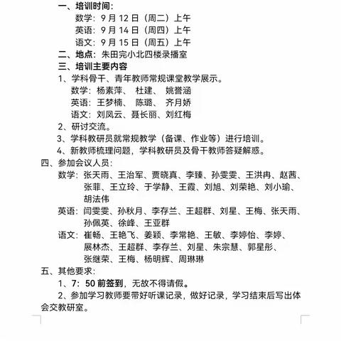 深耕细研促成长，共谱教研新篇章 ——朱田镇中心小学语文新教师教学业务培训