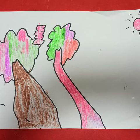 中班绘画《小杨树》