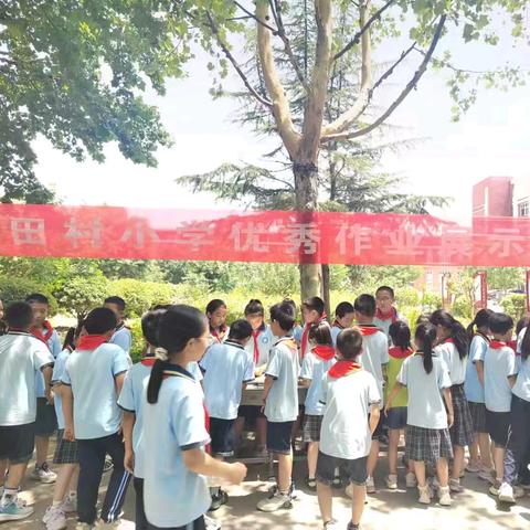 优秀作业展风采 榜样引领共成长  ——岳村镇田村小学学生优秀作业展评活动