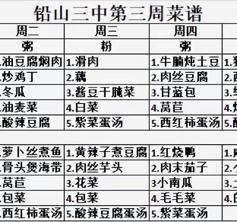 不负时光，“食”刻相伴———铅山三中一周美食分享