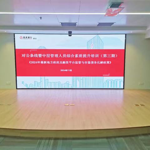 亳州分行举办对公条线人员综合能力提升培训（第三期）——2024年最新地方政府及融资平台监管与存量债务化解政策学习培训