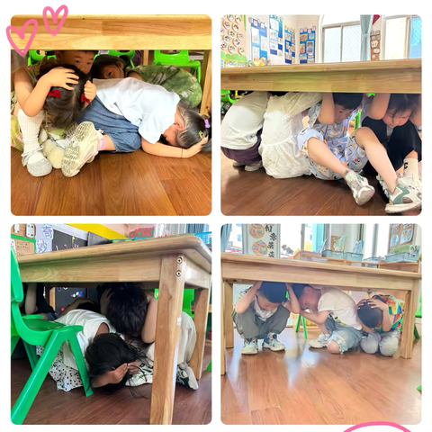 【全环境立德树人】临“震”不乱，安全“童”行——潮海钰华街幼儿园防震演练活动