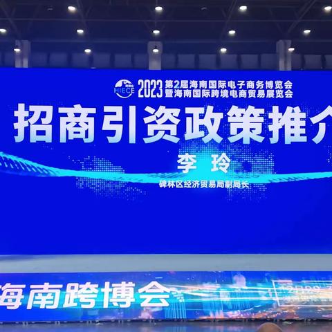 西安·碑林跨境电商产业园在2023第二届海南国际电子商务博览会暨海南国际跨境电商贸易展览会上进行专题推介