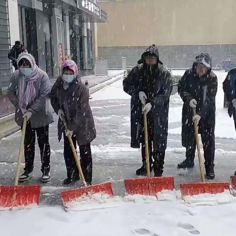 暖人心保安全——金谷片区扫雪除冰在行动