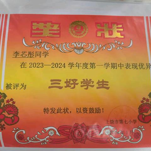 新时代好少年——五一班少先队员李芯彤