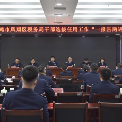 国家税务总局宝鸡市凤翔区税务局党委召开2023年度选人用人“一报告两评议”工作会议