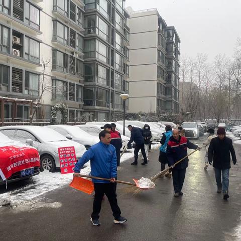 迎寒而上  保障出行——博雅西园社区开展扫雪铲冰行动