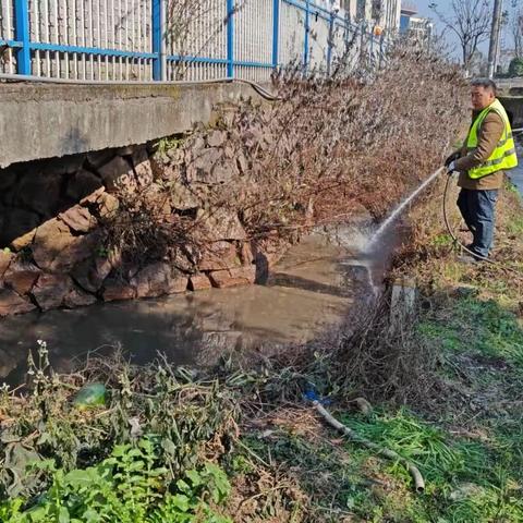 排查企业，对河道口堵塞清理