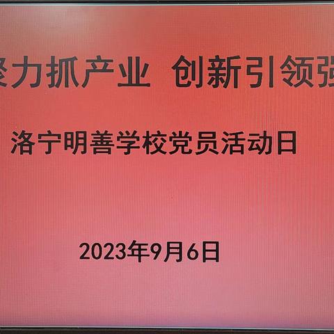 “凝心聚力抓产业 创新引领强担当”——洛宁明善学校第九个党员主题活动日活动