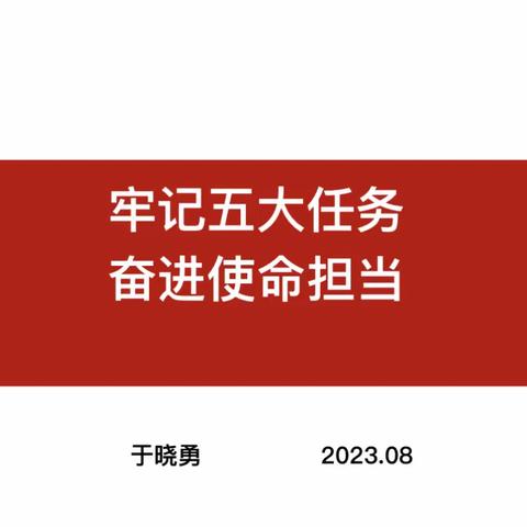 坚持党建引领 牢记五大任务 奋进使命担当