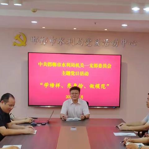 市水利局机关第一党支部开展“学榜样、亮身份、做模范”主题党日活动