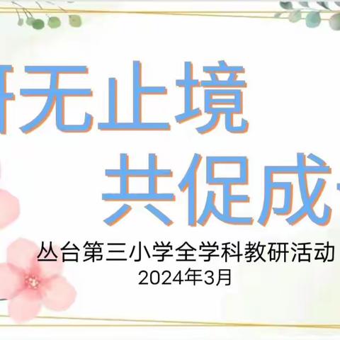 研无止境 共促成长——丛台第三小学2023-2024第二学期综合教研活动