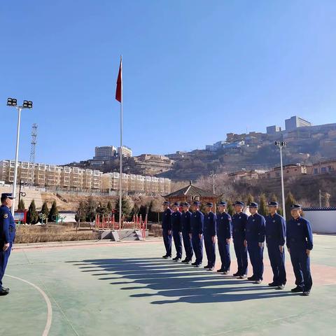 佳县大队条令纲要学习月系列活动之开展单个人员队列动作训练