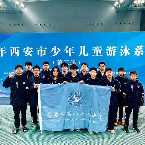 82中学游泳队在西安市少年儿童游泳系列赛中获5金5银3铜