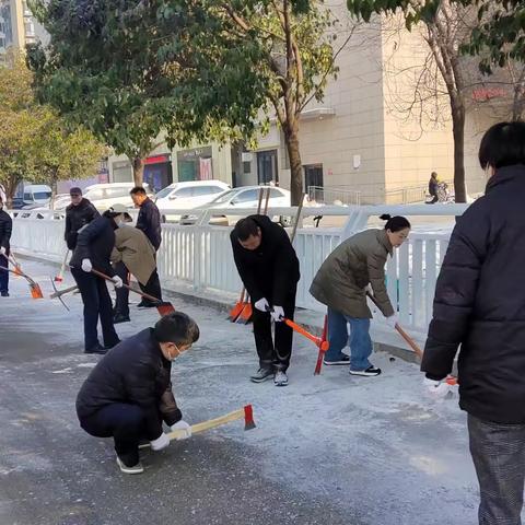 岁末听雪落，浮世有清欢——记农业银行林州支行扫雪活动