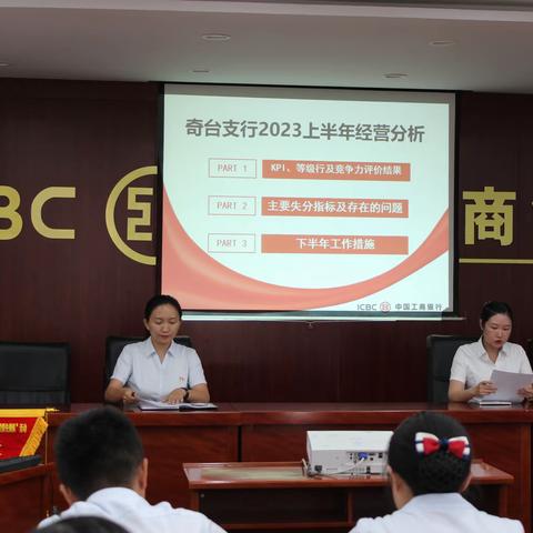 奇台支行召开2023年上半年经营分析会并传达《昌吉州分行上半年经营分析会》精神