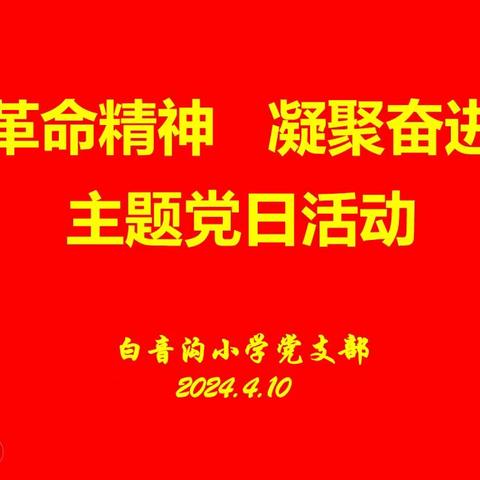 “赓续革命精神 凝聚奋进力量”主题党日活动                                        ——白音沟小学党支部