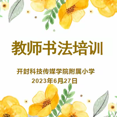 粉笔凝丹心，撇捺显师魂——科传附小教师书法培训