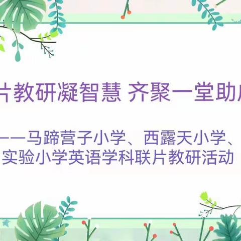 【马蹄营子小学】（雅正教育）联片教研凝智慧 齐聚一堂助成长——马蹄营子小学、西露天小学、实验小学英语学科联片教研活动