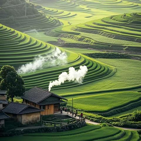美术《美丽的梯田》