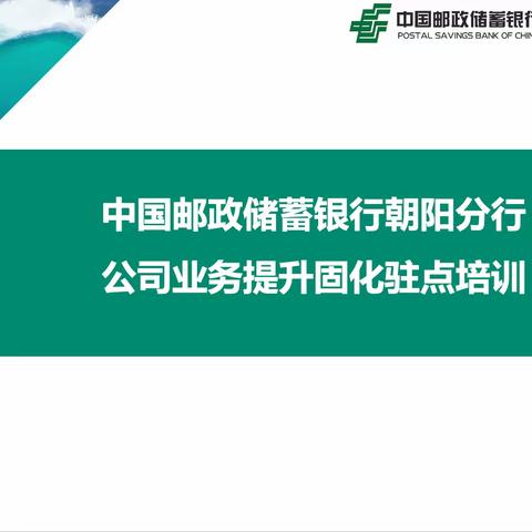 中国邮政储蓄银行辽宁朝阳市分行﻿对公业务能力提升项目导入﻿﻿﻿总结篇